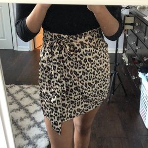 Satin Leopard Wrap Skirt!